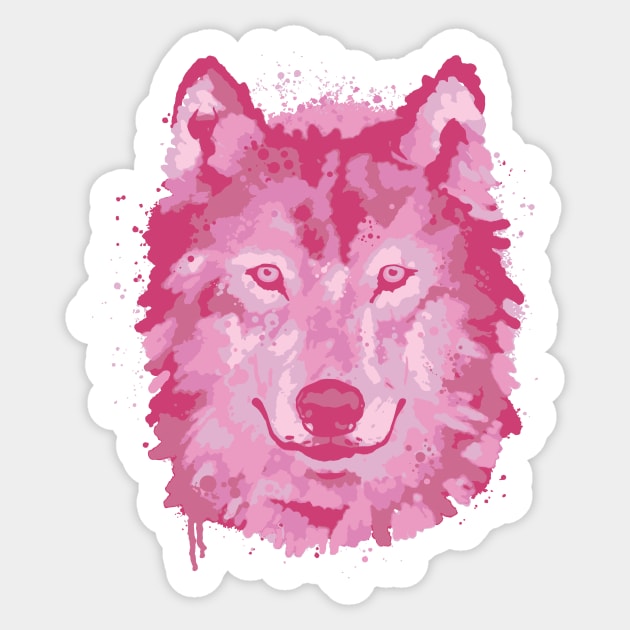 Hot Pink Preppy Aesthetic Wolf Preppy Sticker TeePublic